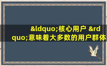 “核心用户 ”意味着大多数的用户群体,又被称为